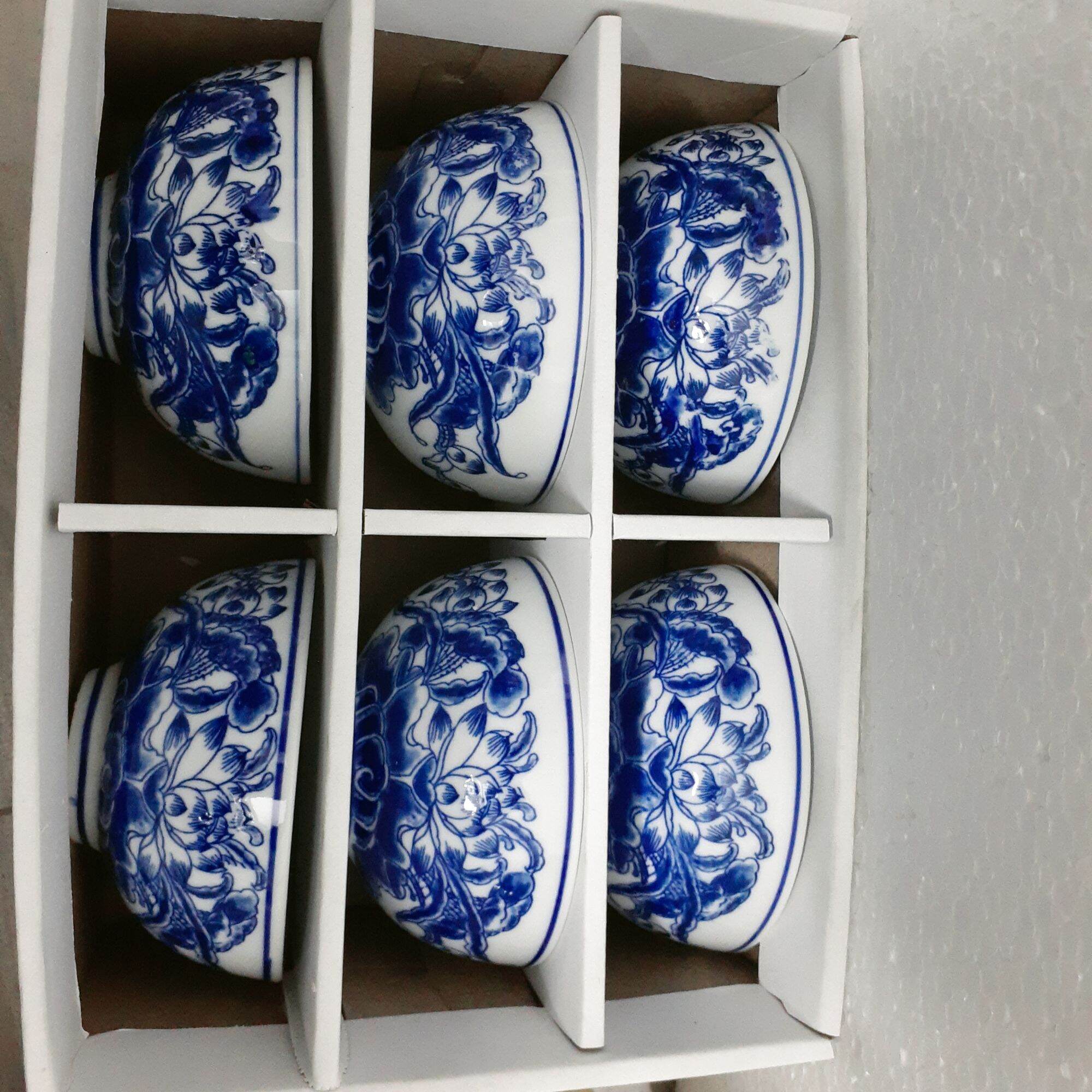 Bộ 6 bát ăn cơm trường thọ - Bát Tràng( có hộp )