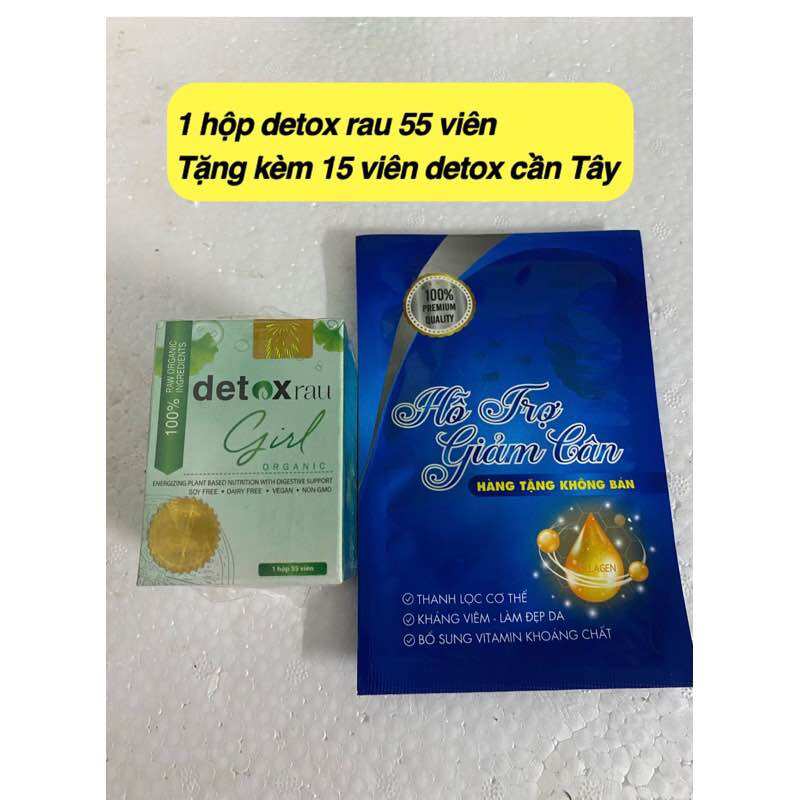 Detox Rau Girl Thải Độc,Khử Mỡ,Giảm Cân tặng kem detox