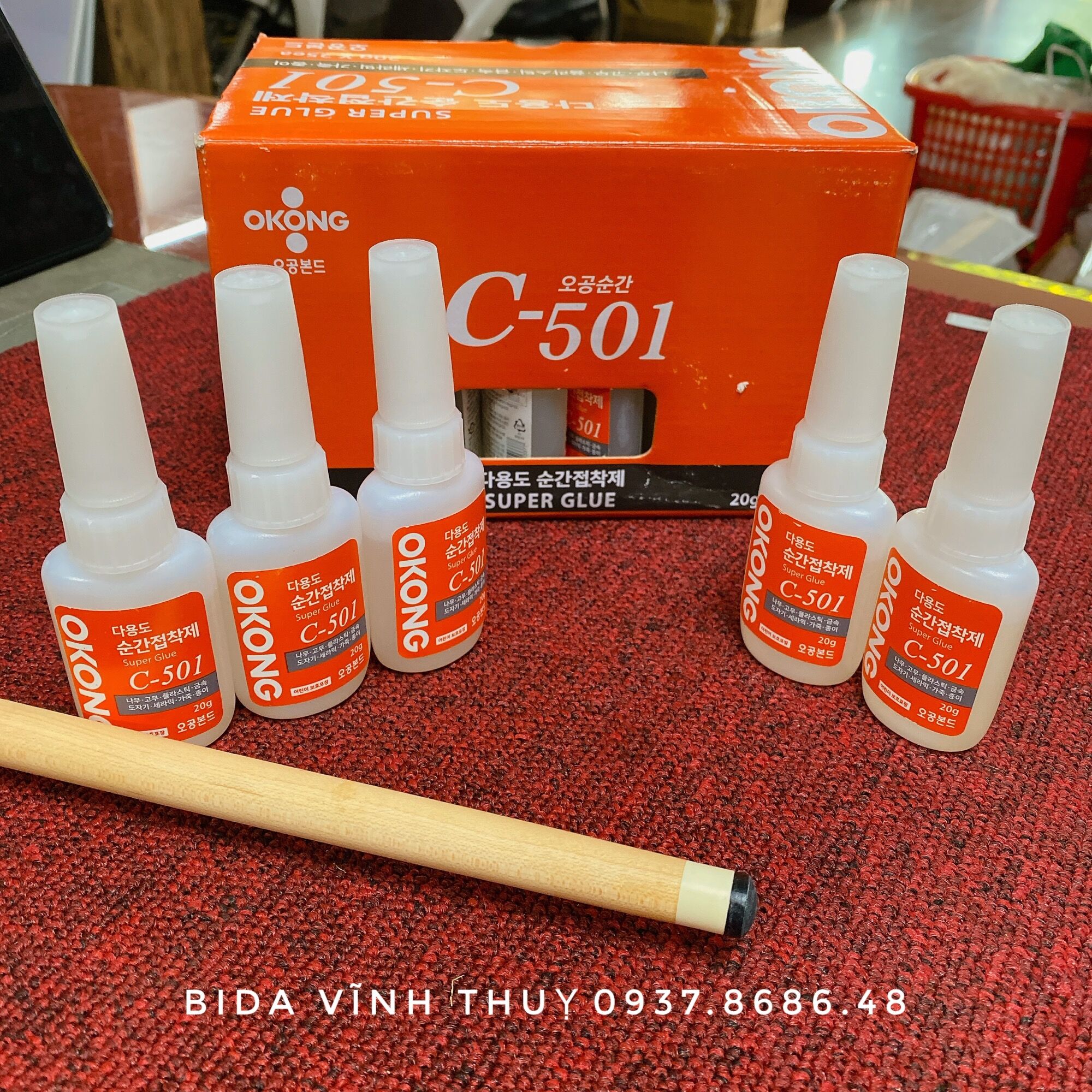Keo dán đầu cơ bida Okong C-501 chính hãng Hàn Quốc