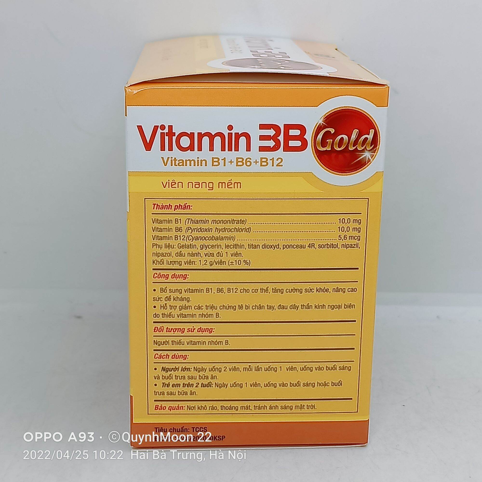 Vitamin 3B Gold Pv hộp 100 viên