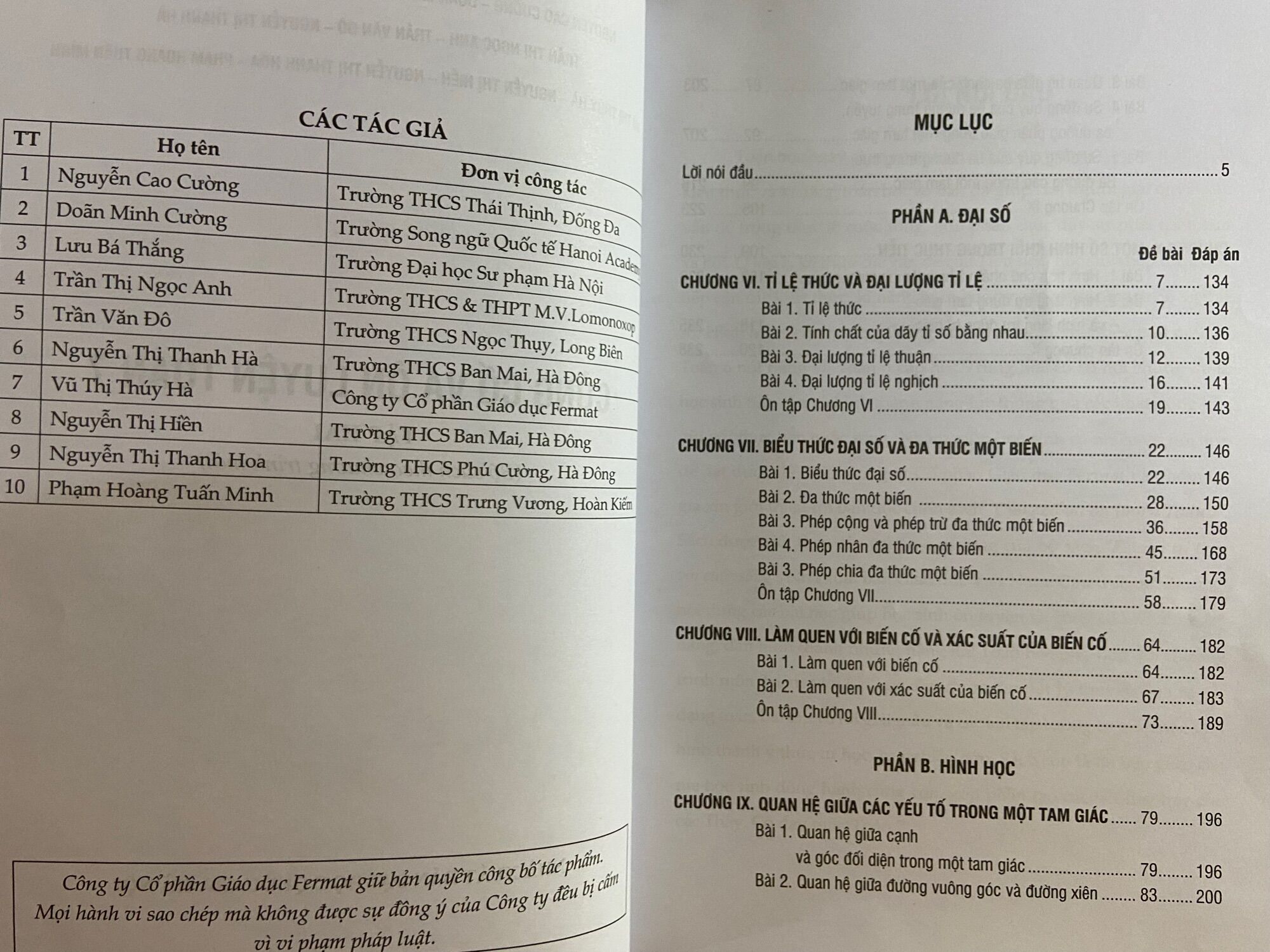 CỦNG CỐ VÀ ÔN LUYỆN TOÁN 7 tập 2