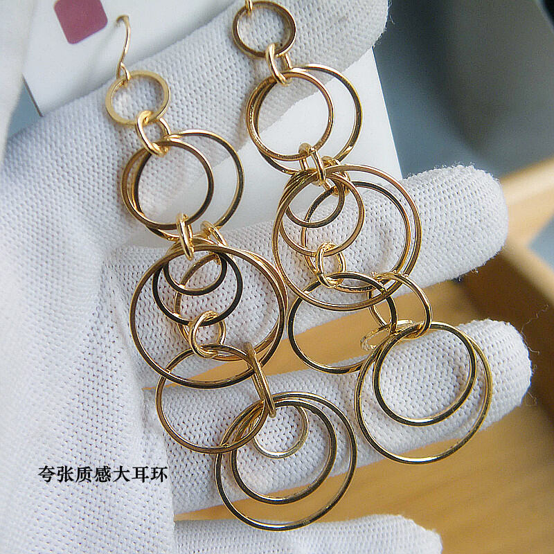 Đồ Trang Sức Đầu Tiên Xuất Khẩu Hoa Tai Vòng Tròn Hình Giọt Nước Cổ Điển Xuất Khẩu Đơn Hàng Xuất Dư Nguyên Bản Âu Mỹ Mặt Dây Chuyền HOT GIRL Khoa Trương Học Sinh Thiểu Số 6 21