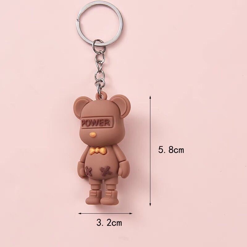 Móc khóa balo gấu nâu POWER siêu cute