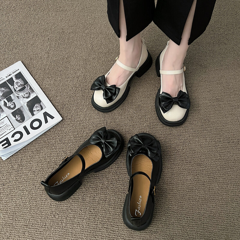 Mary Jane Giày Nữ Phong Cách Anh 2022 Mùa Xuân Mới Cung Với Hoang Dã Từ Khóa Giày Retro thumbnail