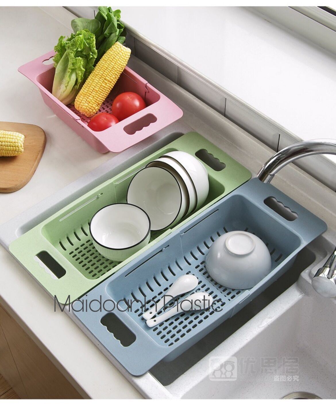 Kệ để bát, kệ để chén, kệ để giẻ rửa bát, kệ rửa rau củ quả