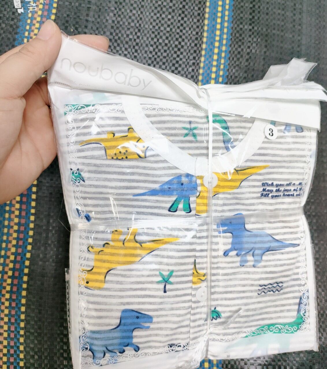 bộ đồ cotton sợi tre in full Noubaby