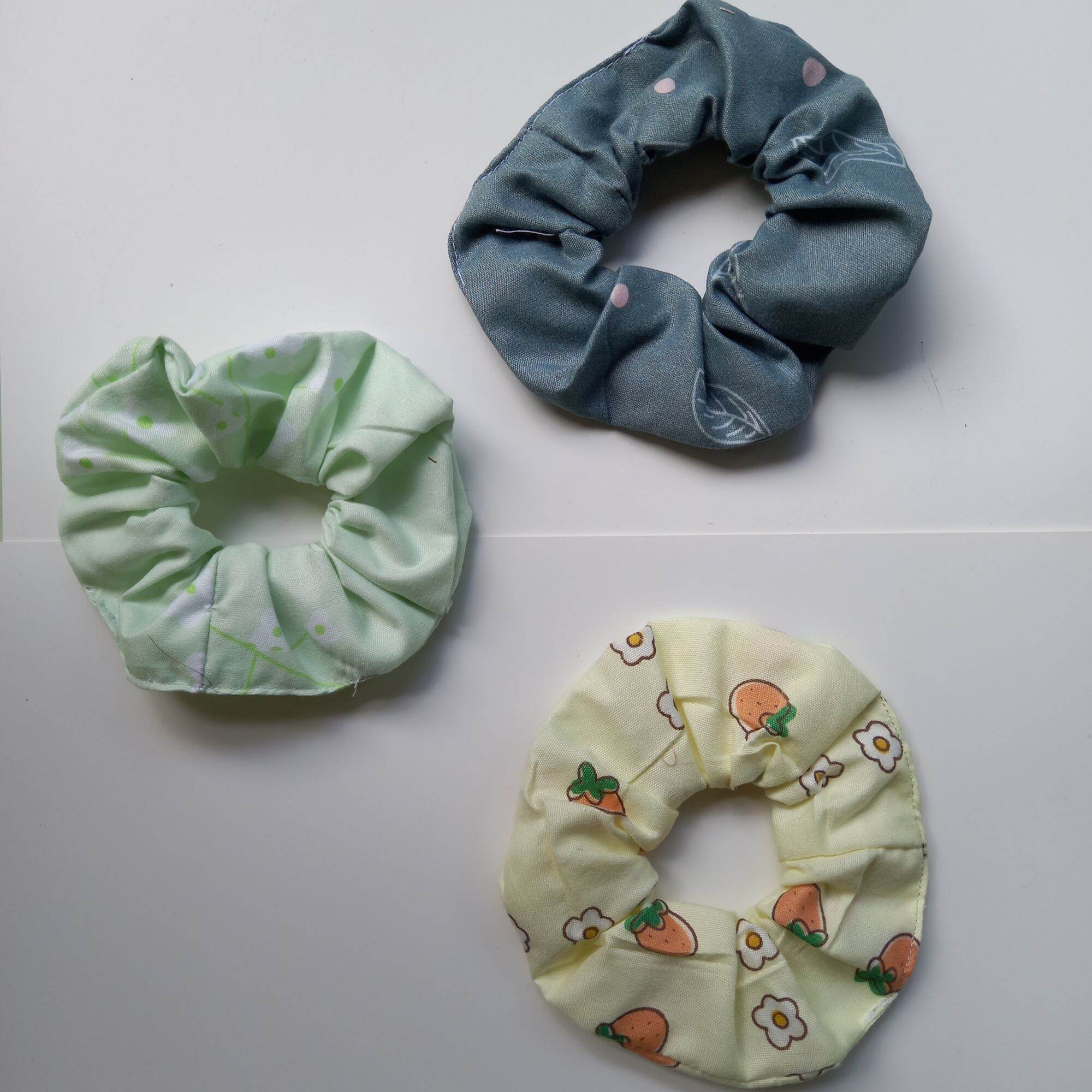 Set 5 scrunchies xanh lá thời trang