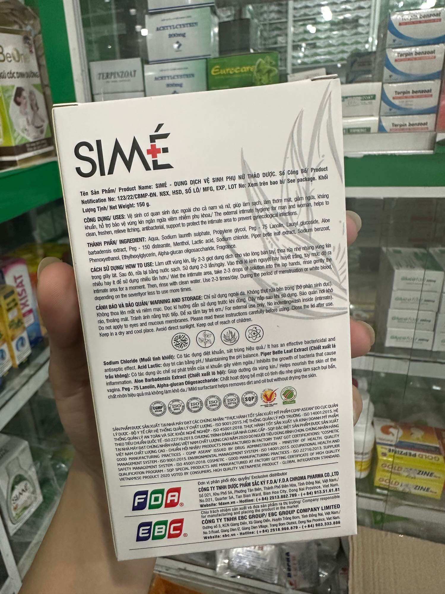 dung dịch vệ sinh trầu không  sime