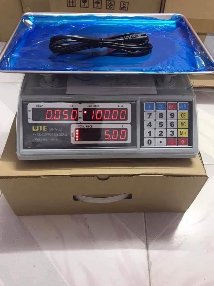 Cân điện tử tính tiền 30kg ute upa q dùng cân hàng hóa thực phẩm
