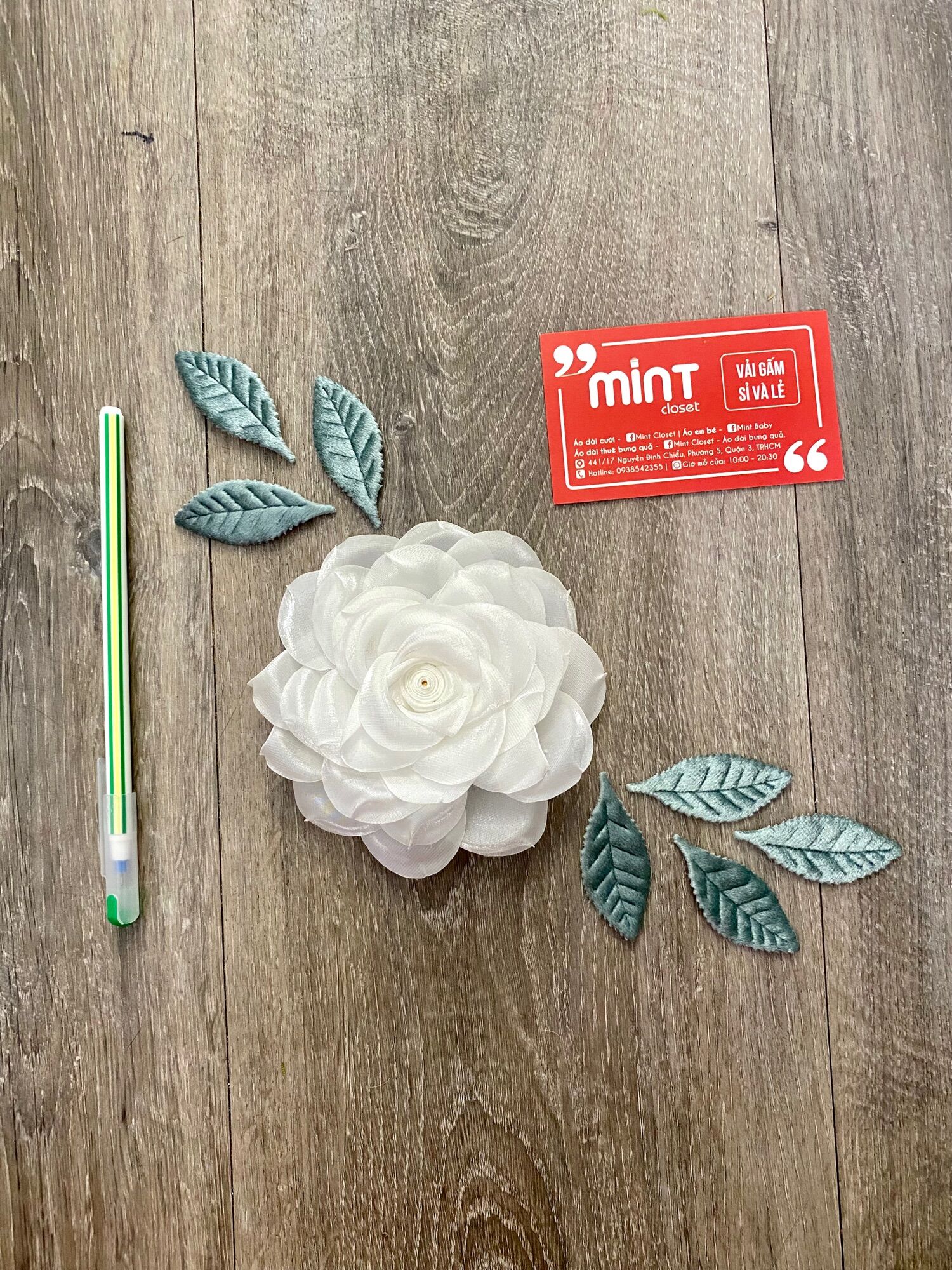 Set hoa đính kết áo dài đầm, váy