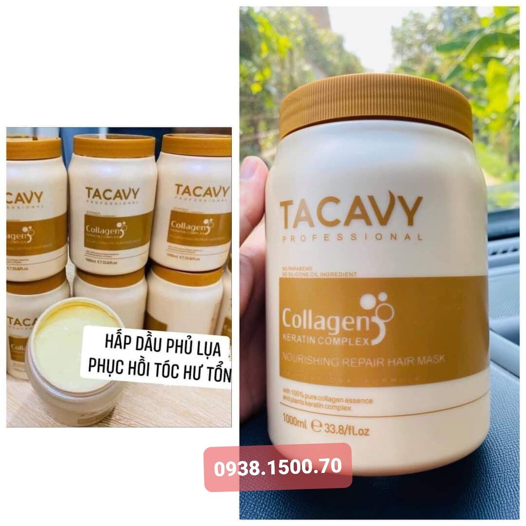 KEM Ủ TÓC PHỦ LỤA PHỤC HỒI  Tacavy Collagen Keratin Complex Nourishing Repair Hair Mask 1000ml