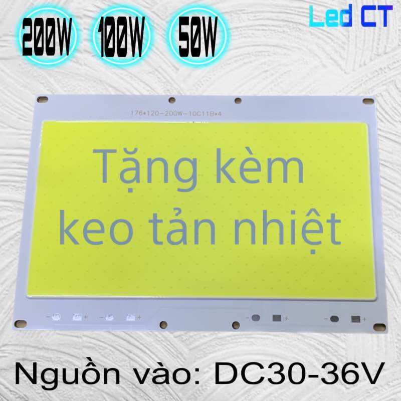 Chip led 200w, 100w, 50w cob trắng dc24-36v