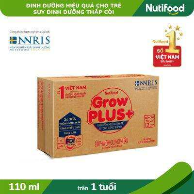 THÙNG 48 HỘP GROW PLUS ĐỎ ÍT ĐƯỜNG NUTIFOOD 110ML
