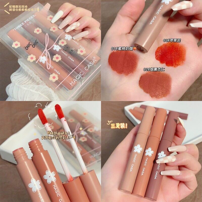 Set 3 cây son kem lì Magic Casa Chic Chic