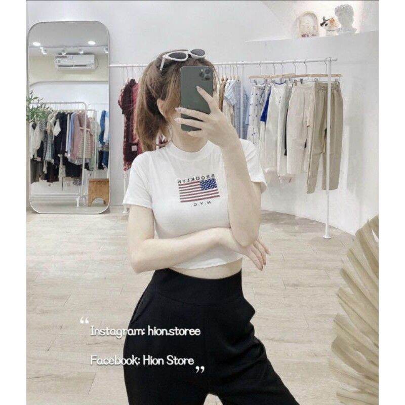 Áo thun crop hình
