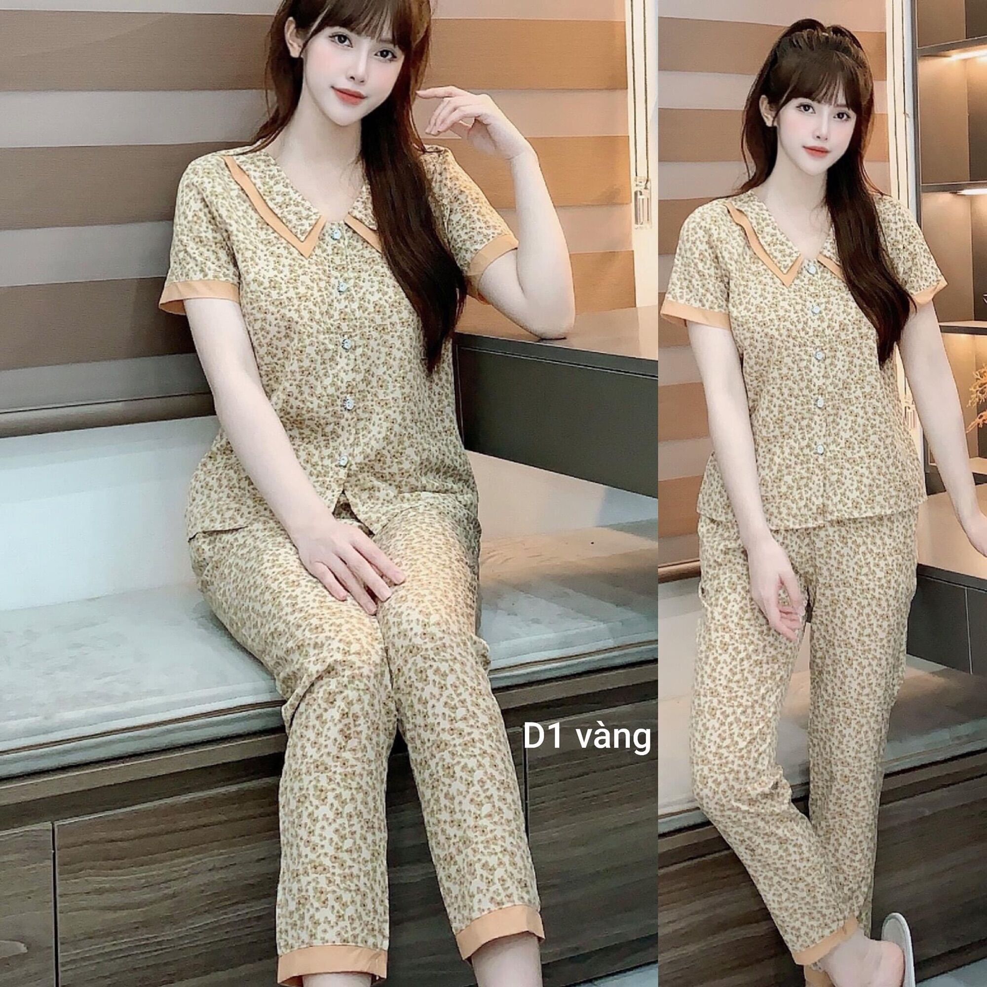 Đồ bộ mặc nhà chất lụa hàn mềm mát