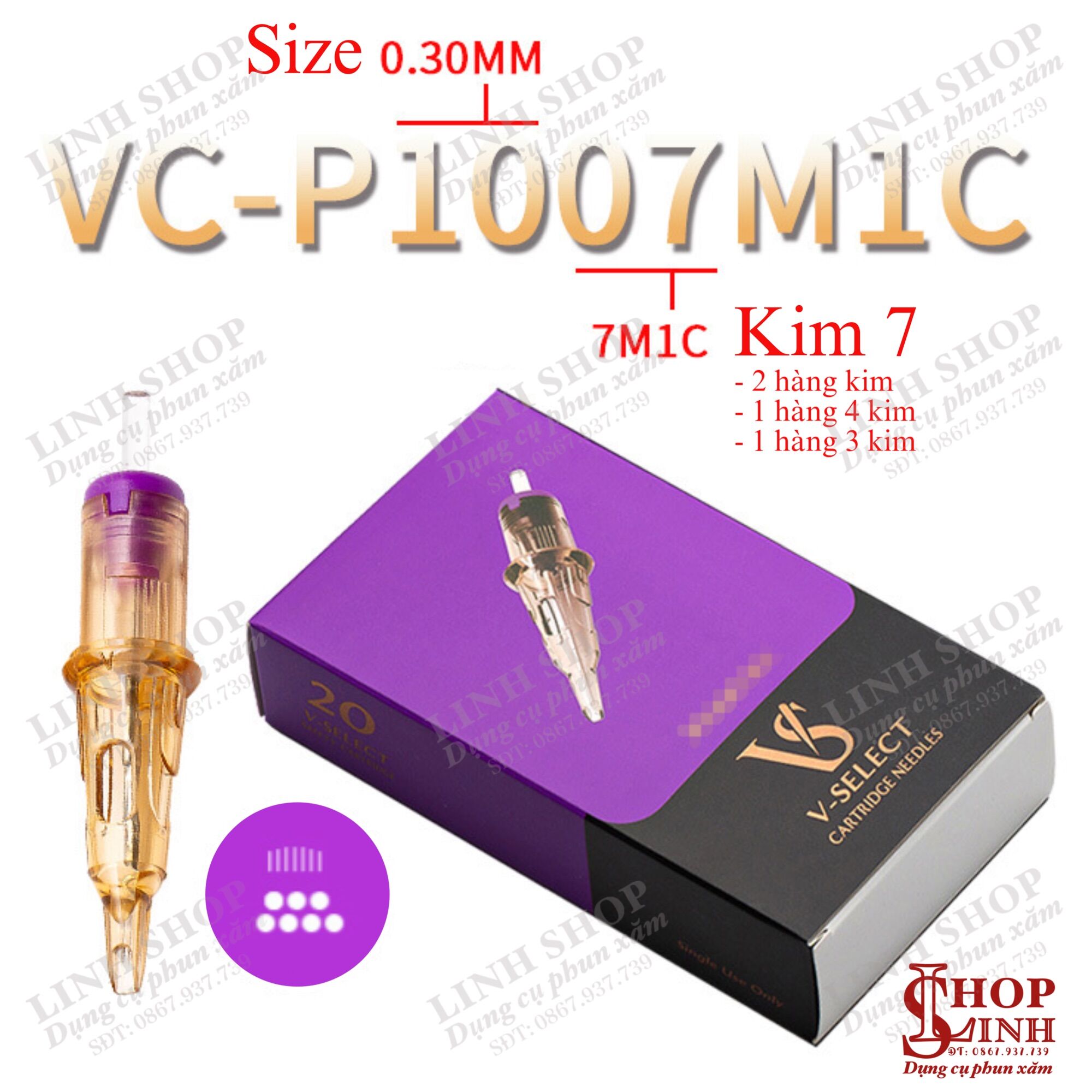 (Hộp 20cái) Kim Ez VS V Select Kim Đạn Máy Pen Cho Phun Xăm Thẩm Mỹ