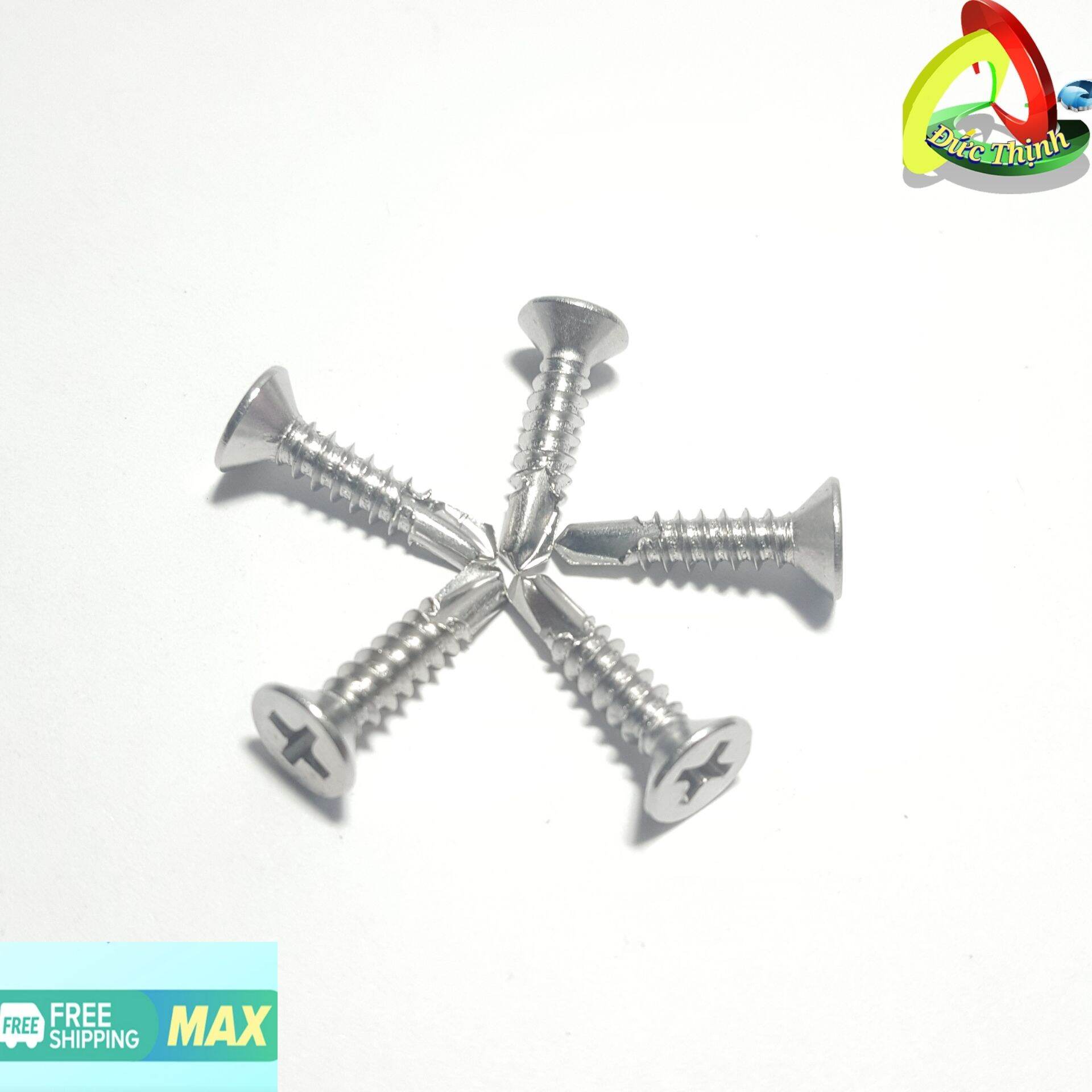 100 con vít 4*19 inox 410 tự khoan đầu bằng ren thưa