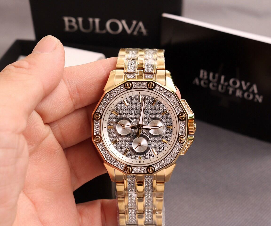 Đồng hồ nam bulova crystal swarovski đính đá sang trọng