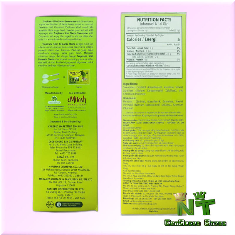 Đường ăn kiêng Stevia Tropicana Slim