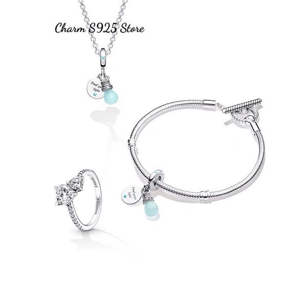 CHARM PAN ALE BÓNG ĐÈN PHÁT SÁNG BẠC S925 CAO CẤP