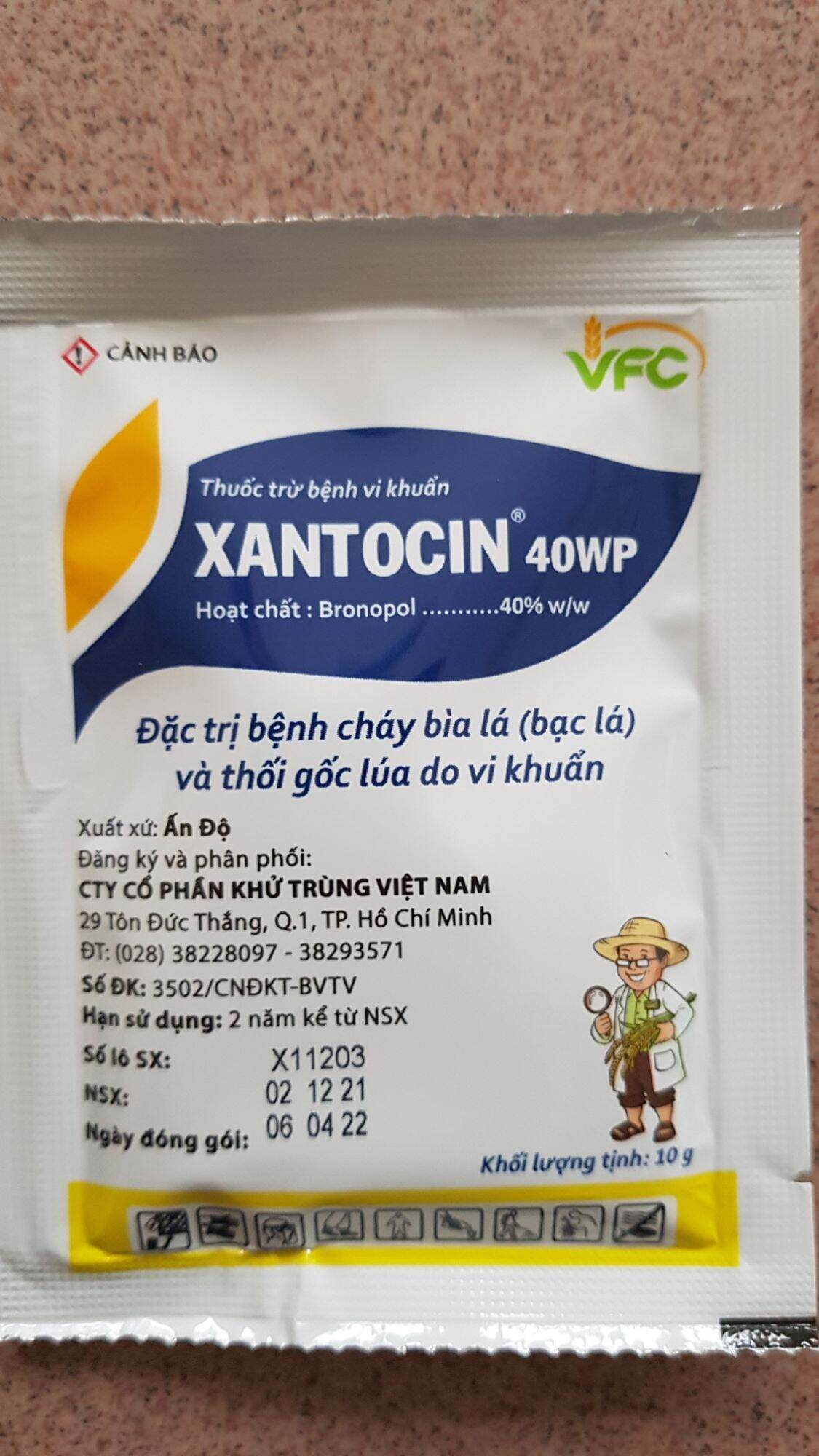 Thuốc trừ bệnh bạc lá, thối gốc do vi khuẩn xantocin 40wp
