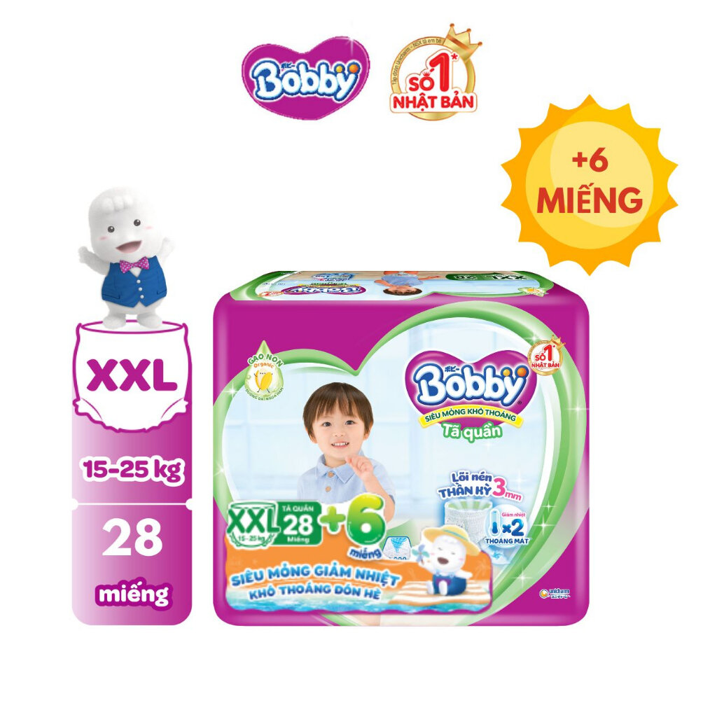 🎃 hcm👉tã / bỉm quần bobby siêu mỏng : s46+6 / m42+4/ l36+4 / xl32+4 / xxl28+4