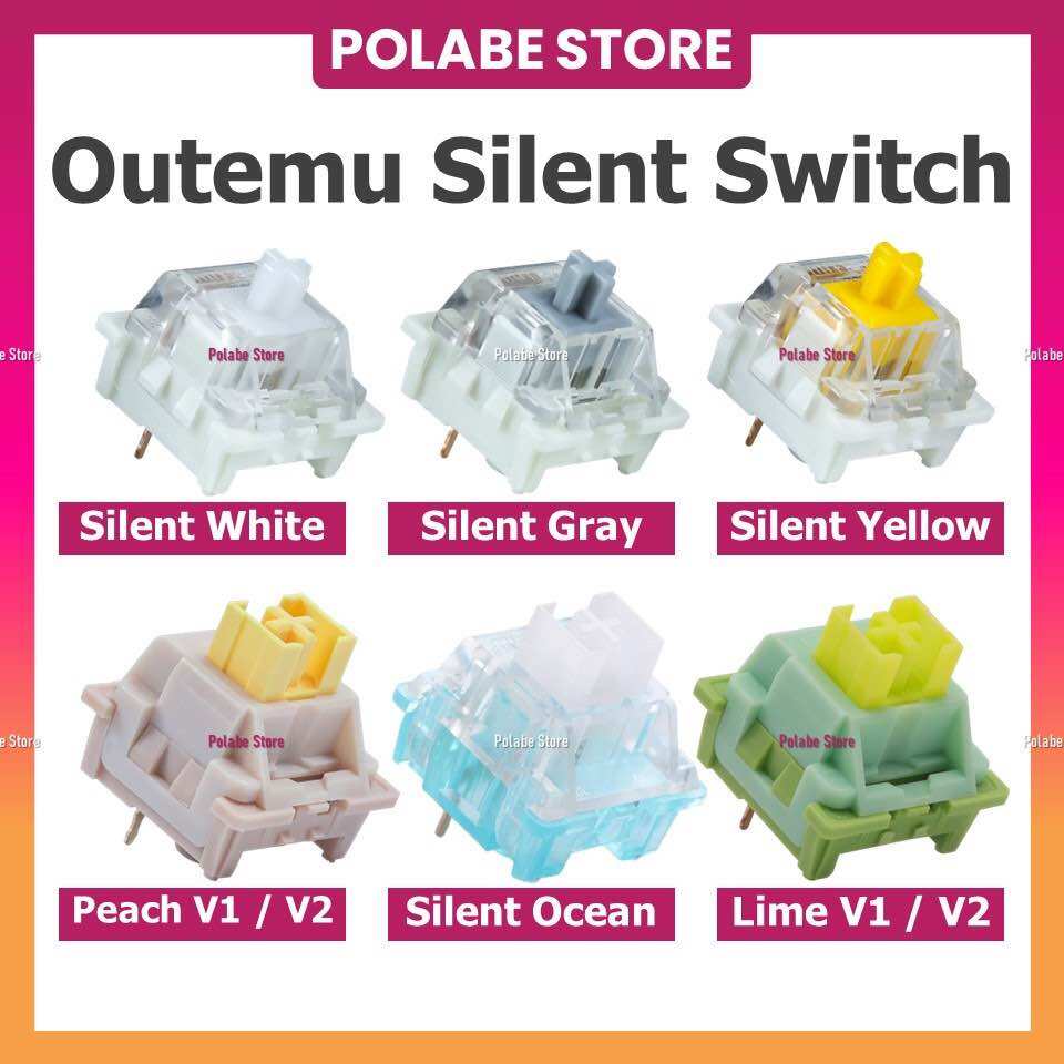 Outemu Silent White linear switch bàn phím cơ Outemu Silent Gray Yellow Outemu Silent Lime Lemon V2 tactile switch Outemu Silent Peach V2 RGB Polabe Store