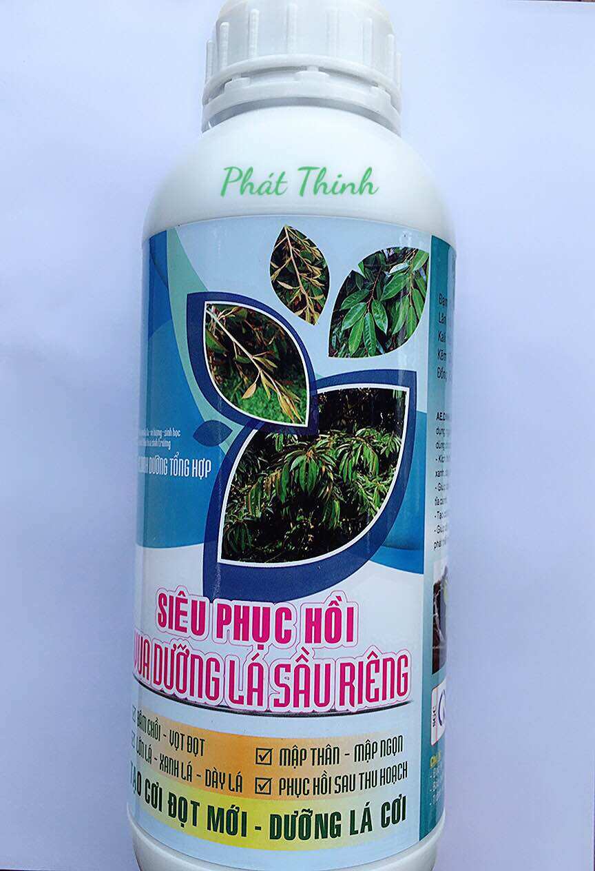 1 lít phân bón lá siêu phục hồi vua dưỡng lá cây sầu riêng ra rễ mạnh, đâm chồi, vọt đọt, bung đọt, lớn lá, xanh lá, dày lá, mập đọt