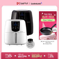 EJF357 - Nồi chiên không dầu Lock&Lock 5.2L - Cảm ứng, 7 chế độ nấu, Tỏa nhiệt đối lưu, Tặng khay bánh - Chính hãng - Bảo hành 2 năm