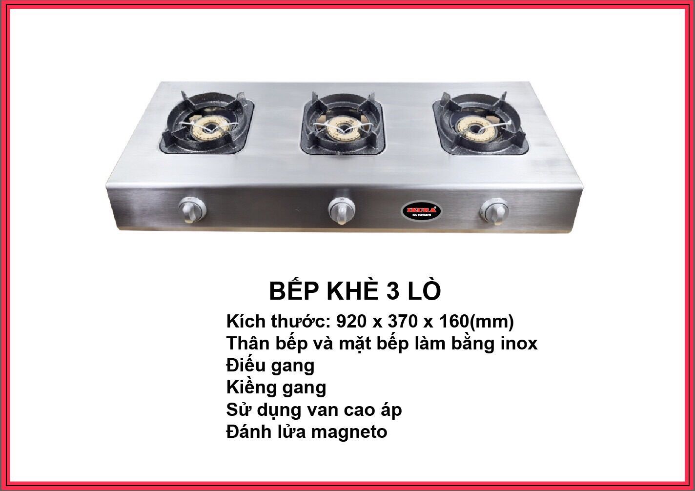 Bếp khè 3 lò - bếp công nghiệp 3 lò