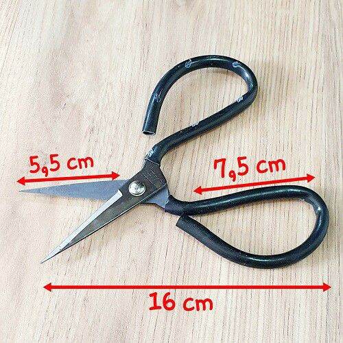 Kéo cắt đa năng dài 16cm siêu bén cán bọc nhựa đen