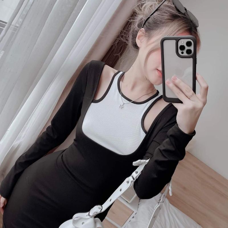 ĐẦM PHỐI YẾM VIỀN CỔ XINH DYM3