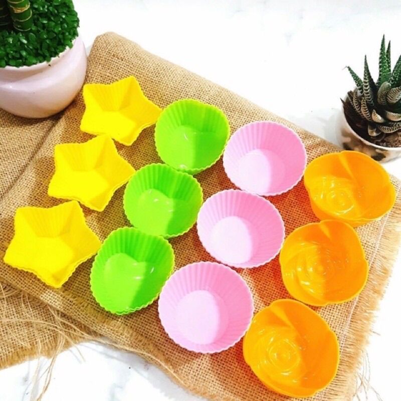 Khuôn silicon làm bánh cupcake, muffin chịu nhiệt loại 1