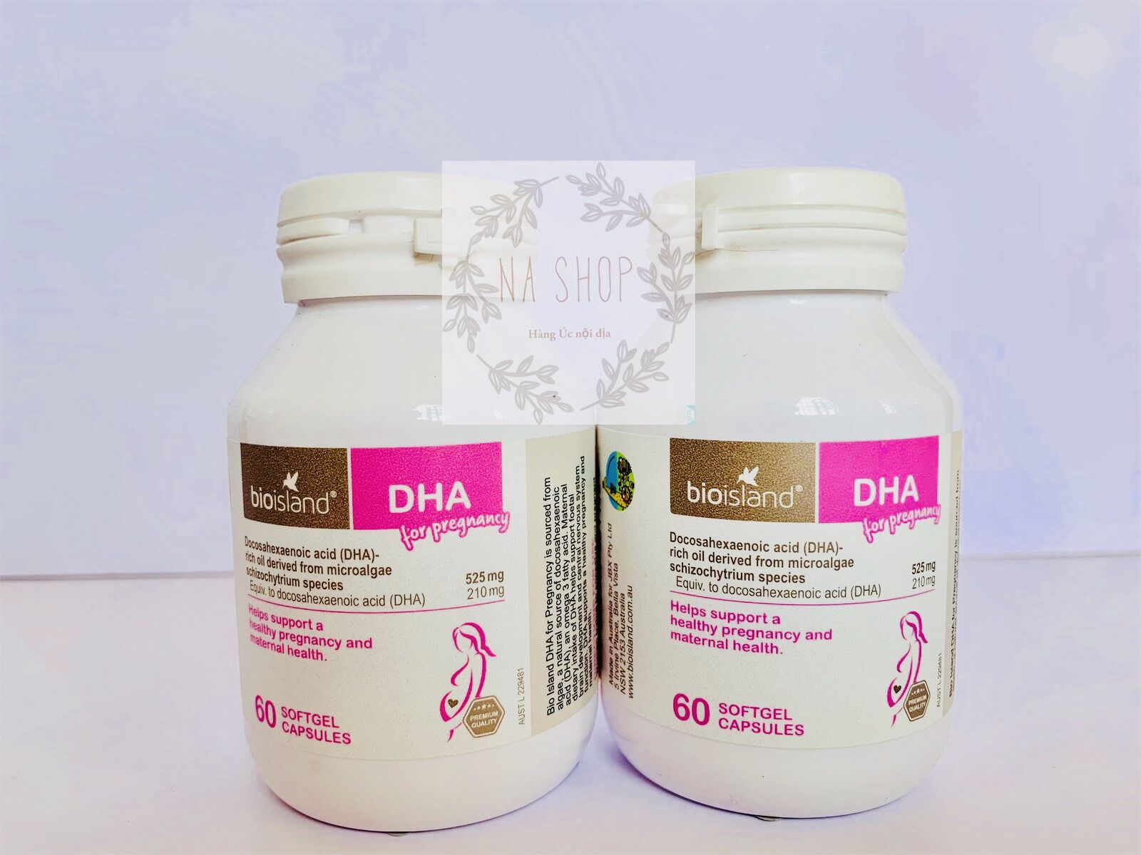 Combo 2 DHA cho bà bầu BIO ISLAND( mẫu mới, tem chemist)