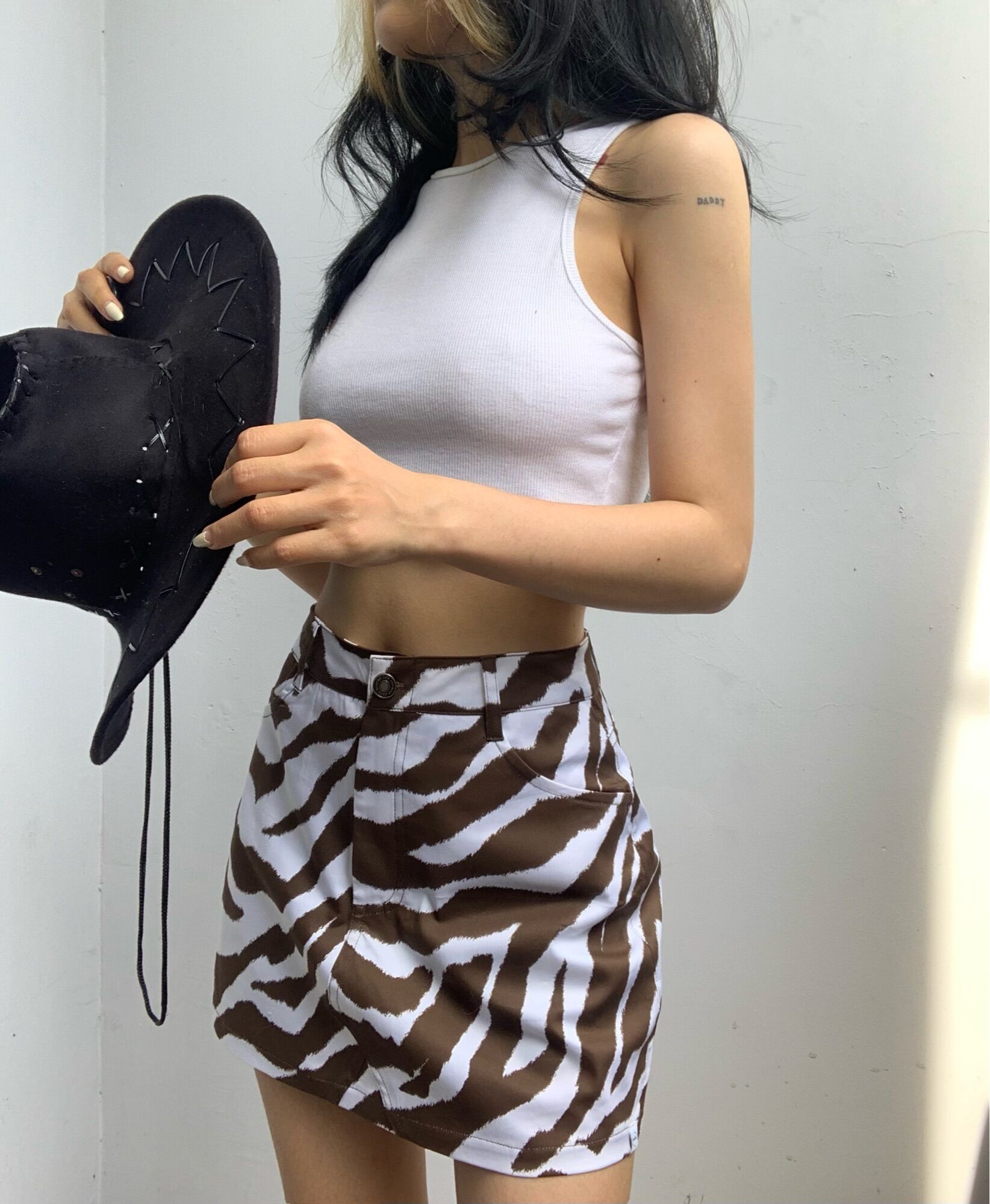 SP001095 Váy Zebra Ngựa Vằn Nâu