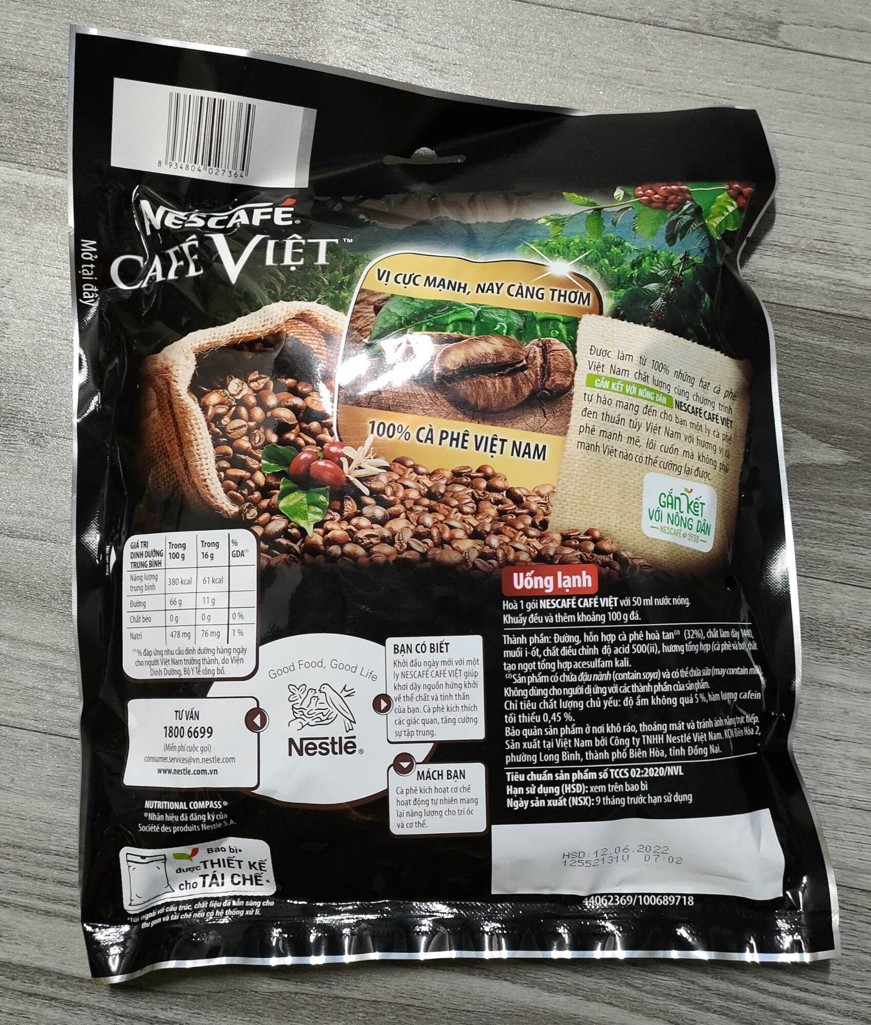[HCM] TẶNG 3 GÓI- Cà phê đen đá - Nescafe cafe Việt đen đá ( 38 gói x 16g)
