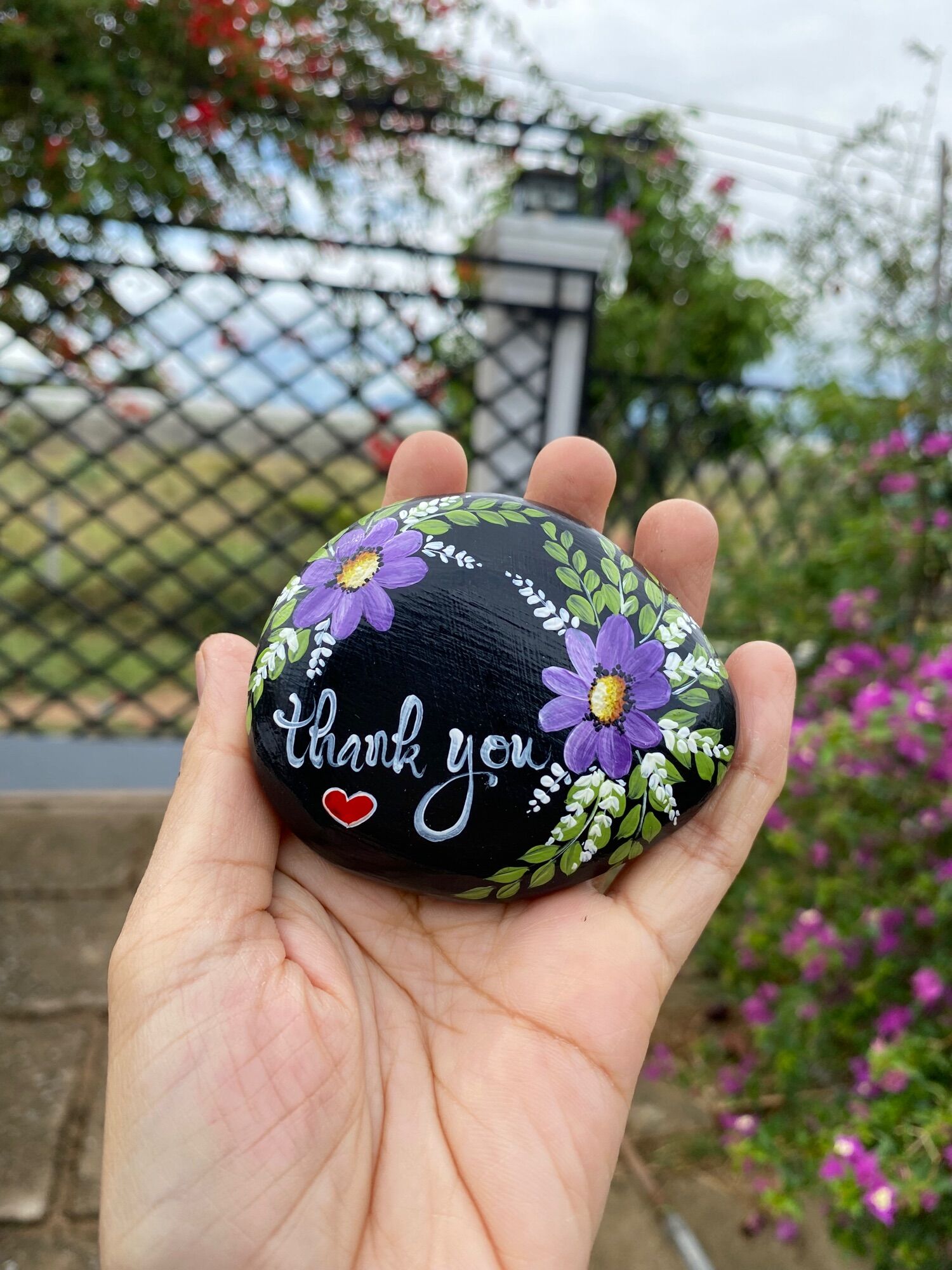 Hòn đá biết ơn mẫu Thank you tặng kèm túi voan dây rút siêu xinh