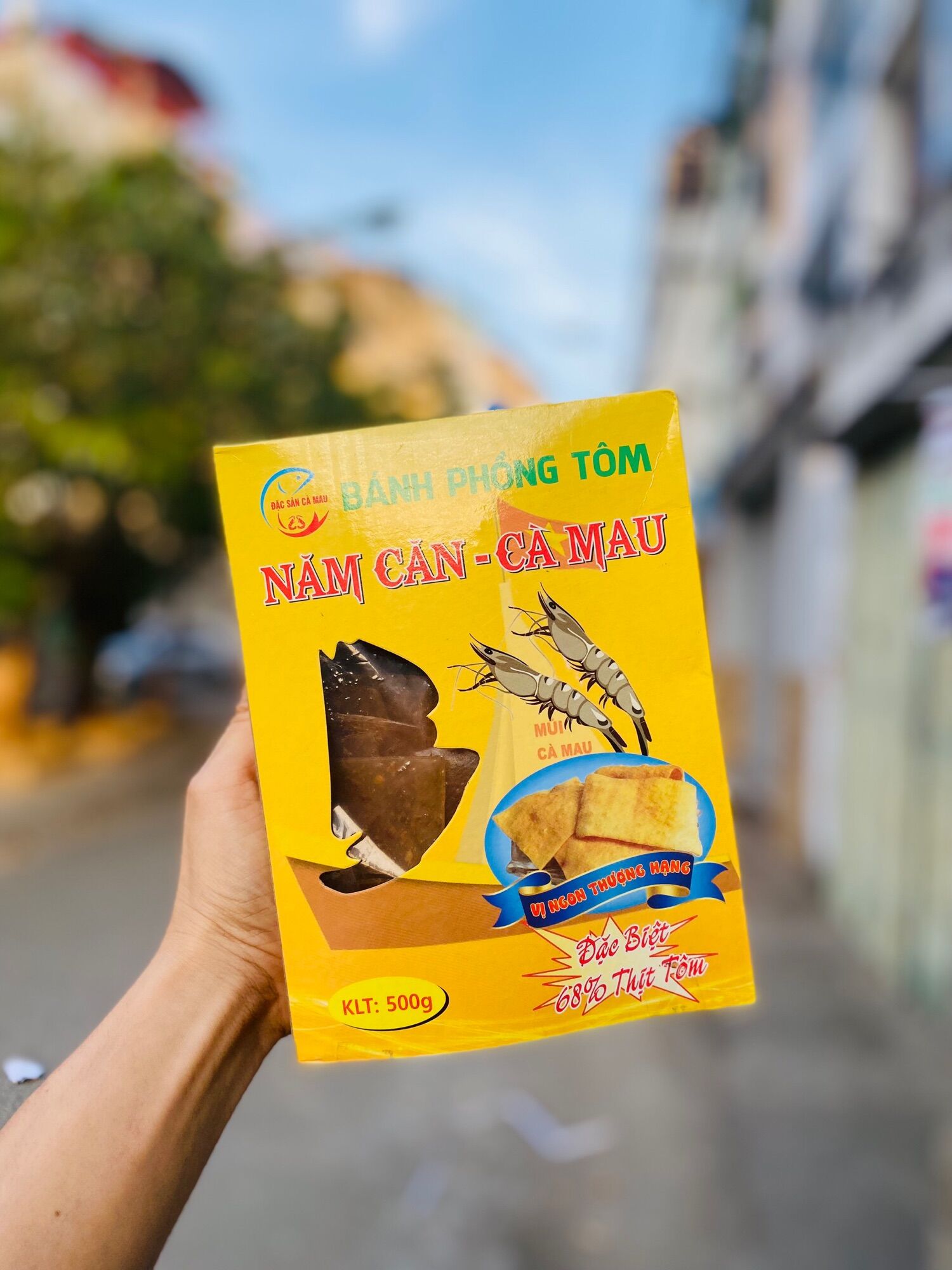 Phồng tôm năm căn cà mau hộp 500gr