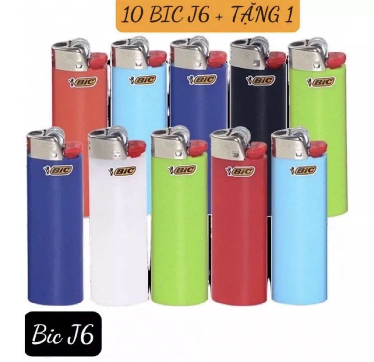 [10cái tặng1] Quẹt Bic J6 quẹt maxi loại to, Chính Hãng Pháp