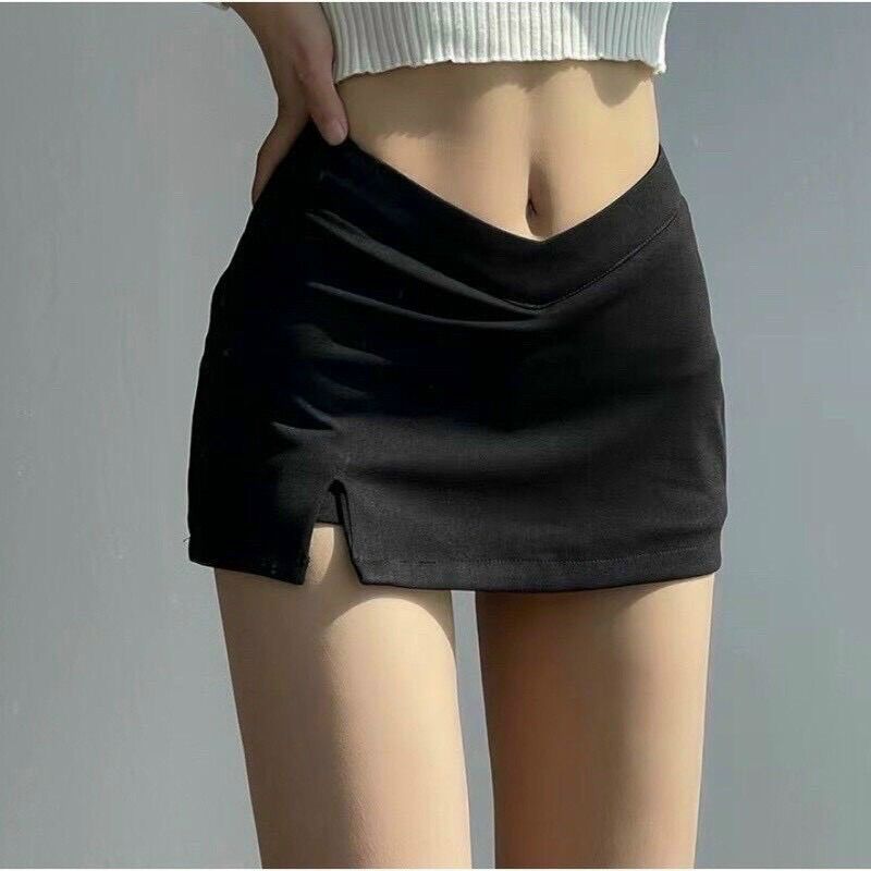 Chân váy lưng v xẻ 1 bên đen cao cấp XX