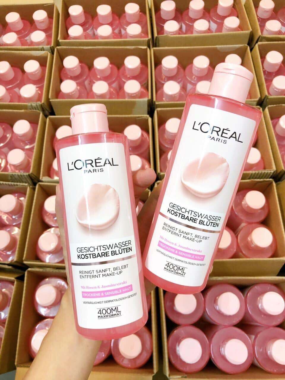 Nước hoa hồng Loreal Paris Gesichtswasser Kostbare Bluten, 400 ml [ hàng Đức]