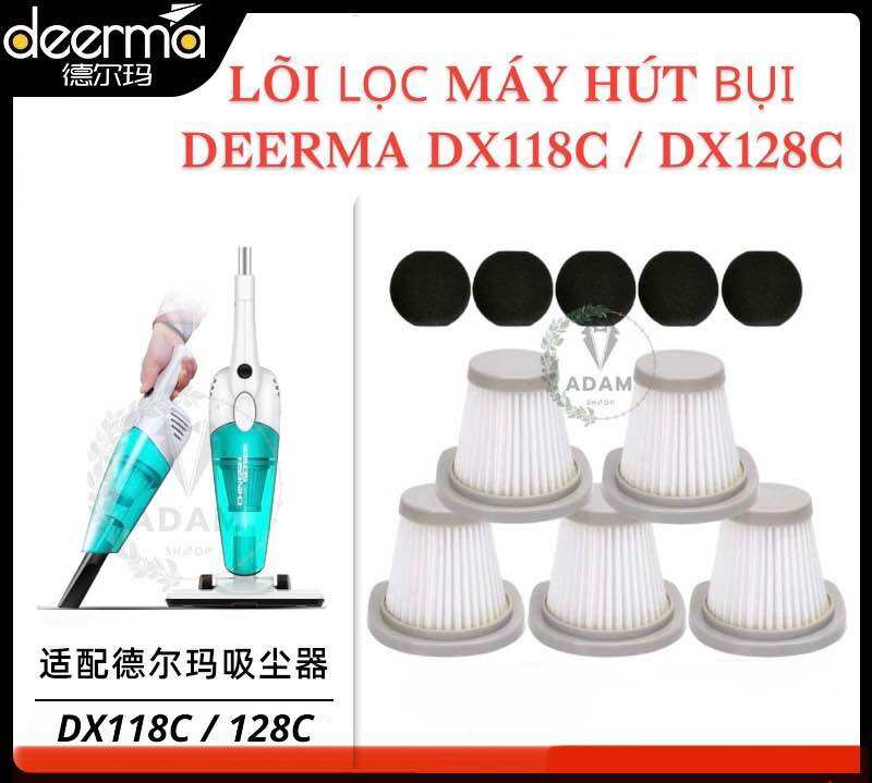 [HCM] Bộ 5 lõi lọc cho máy hút bụi Xiaomi Deerma DX118C DX128C tặng kèm miếng mút chắn bụi