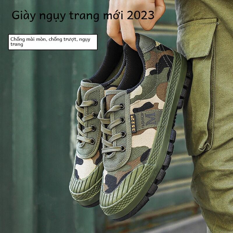 Giày Công Sở Nam Giày Cao Su Leo Núi Ngoài Trời Quân Sự Họa Tiết Rằn Ri Giày Bảo Hộ Lao Động Giày Bảo Hộ Lao Động Chống Trơn Trượt Vàng Chịu Mài Mòn Dạ Hội Giày