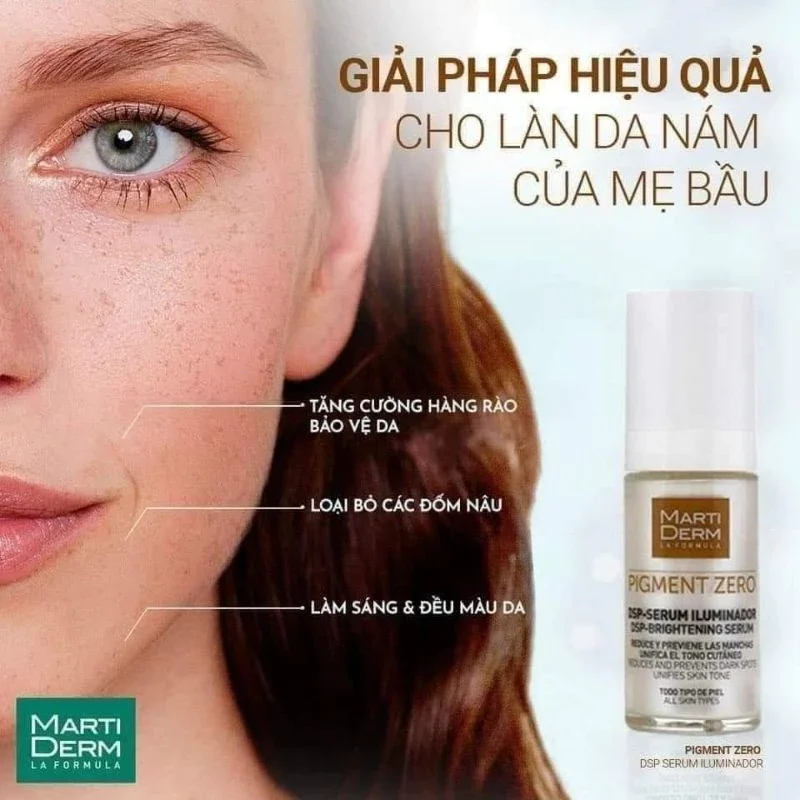 [Hàng XTay] COMBO 2 SẢN PHẨM KEM NÁM & Tinh chất sáng da mờ thâm nám Martiderm Pigment Zero Dsp-Seru