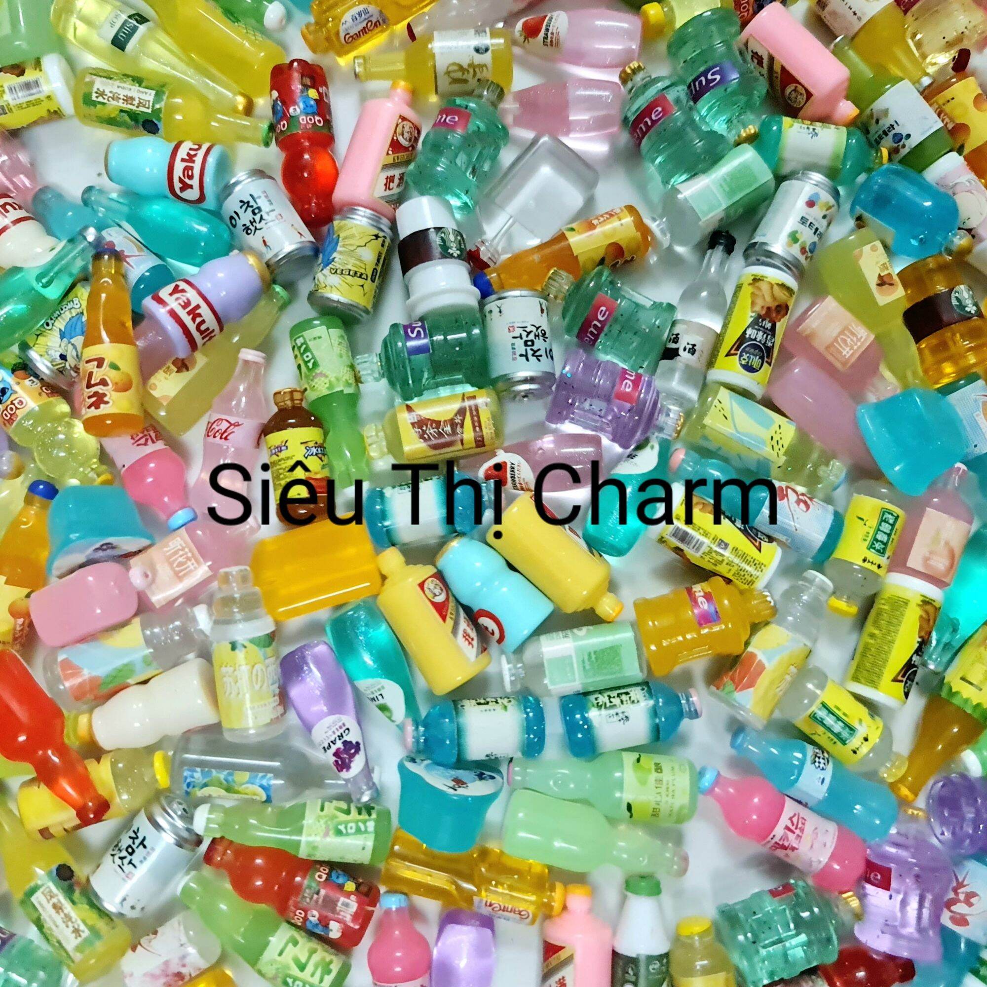 Túi 100 charm/center mô hình chai nước