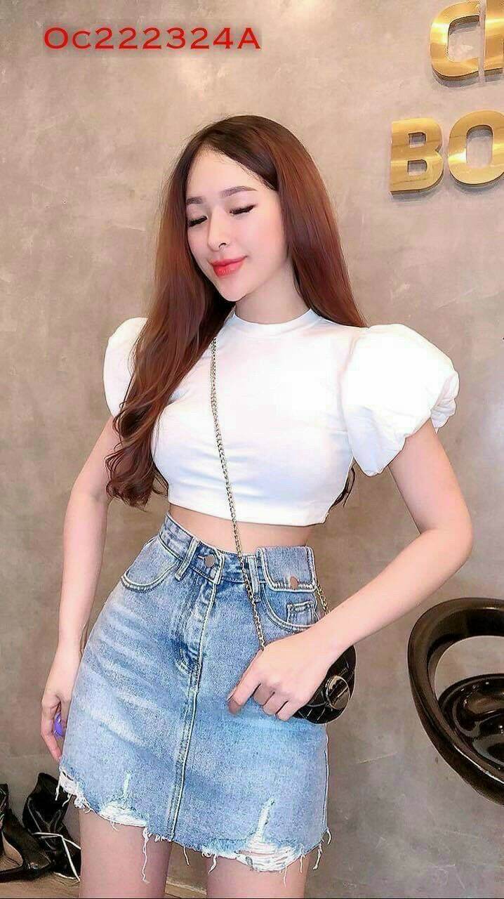ÁO KIỂU CROPTOP TAY PHỒNG