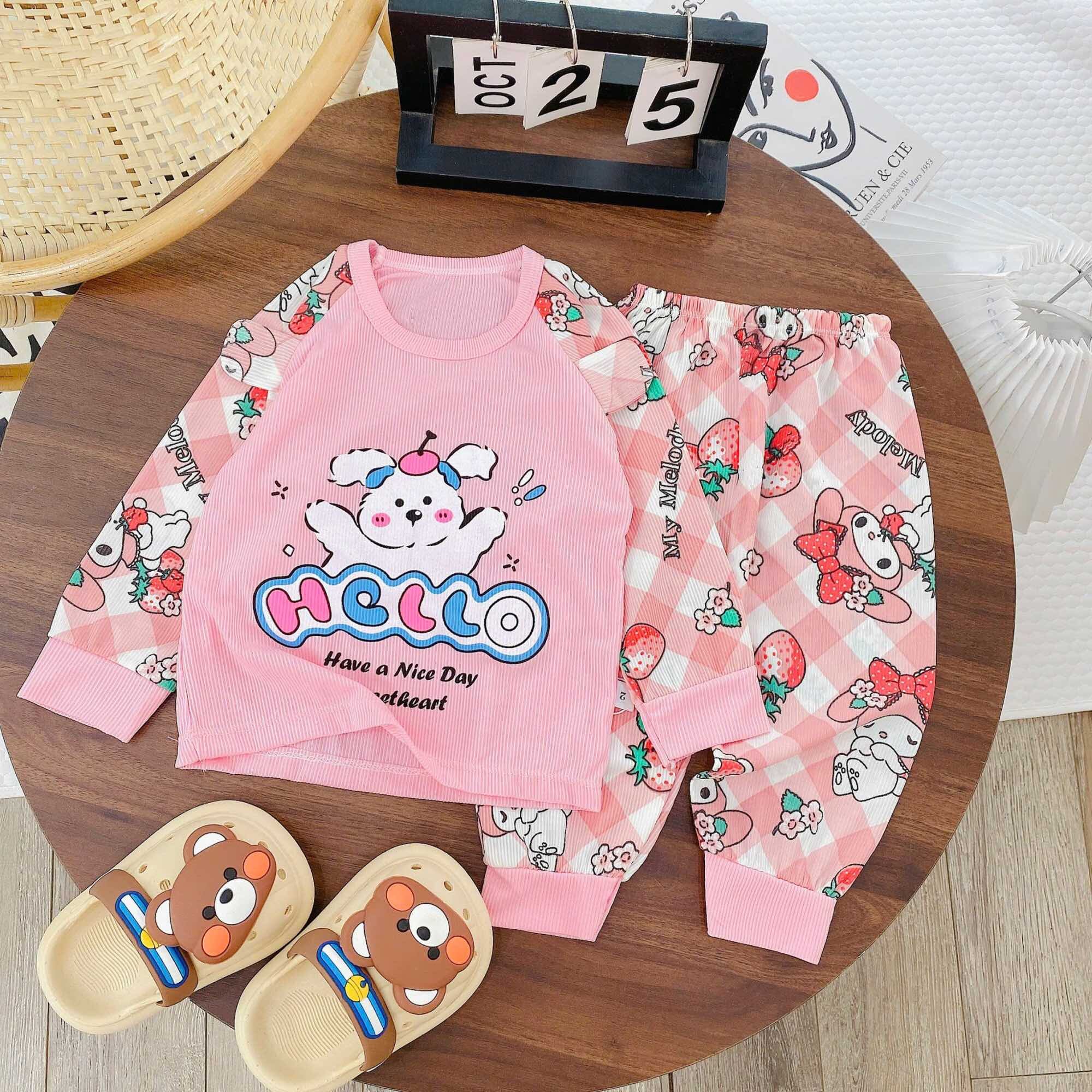 Set 3 bộ dài bé thun tăm cho bé 8-18 cân