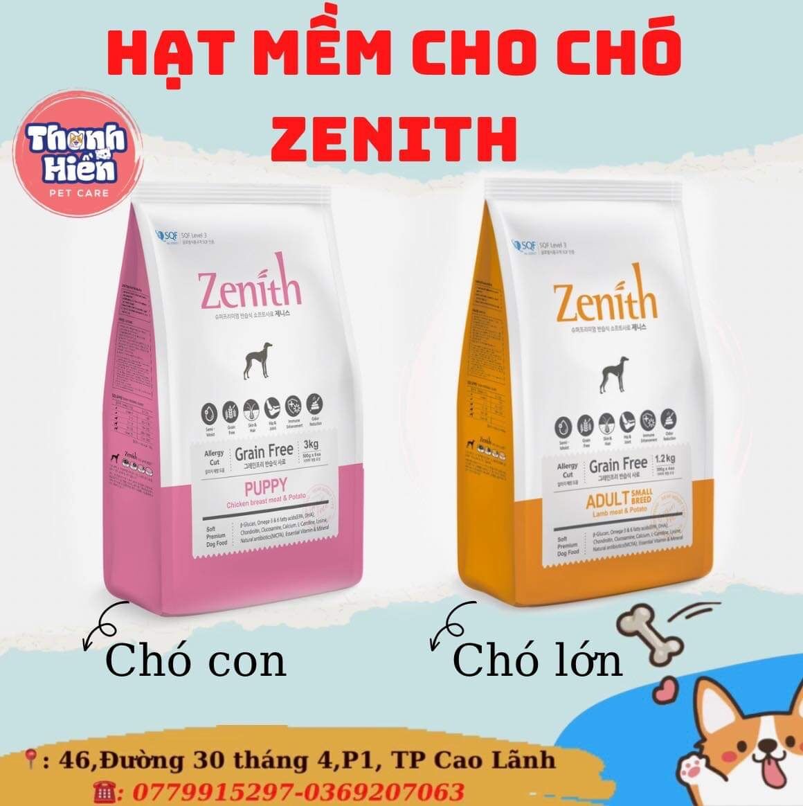 Hạt mềm cho chó zenth 1.2kg