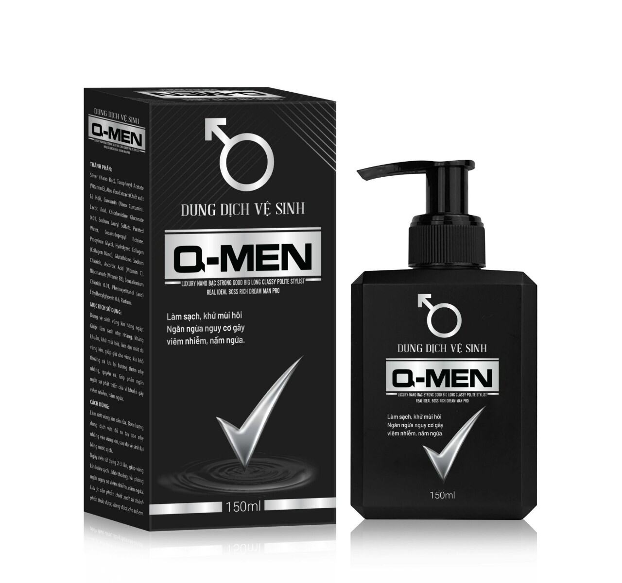 [Che tên] Dung Dịch Vệ Sinh Nam Q-Men 150ML Hương Nước Hoa Hết Nấm Ngứa Mùi Hôi Vùng Kín